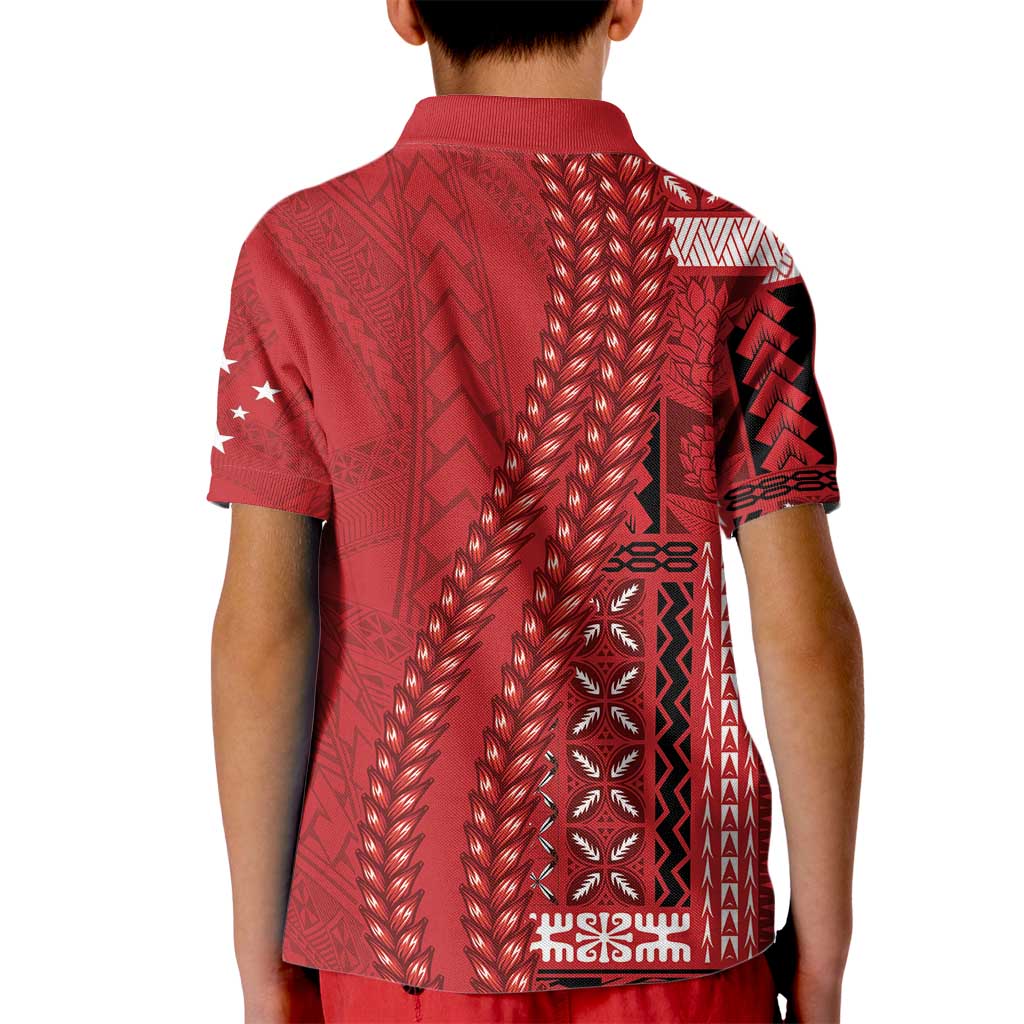 Samoa FAST Siapo Kid Polo Shirt Tatau-Ulafala Vines - Polynesian Pride