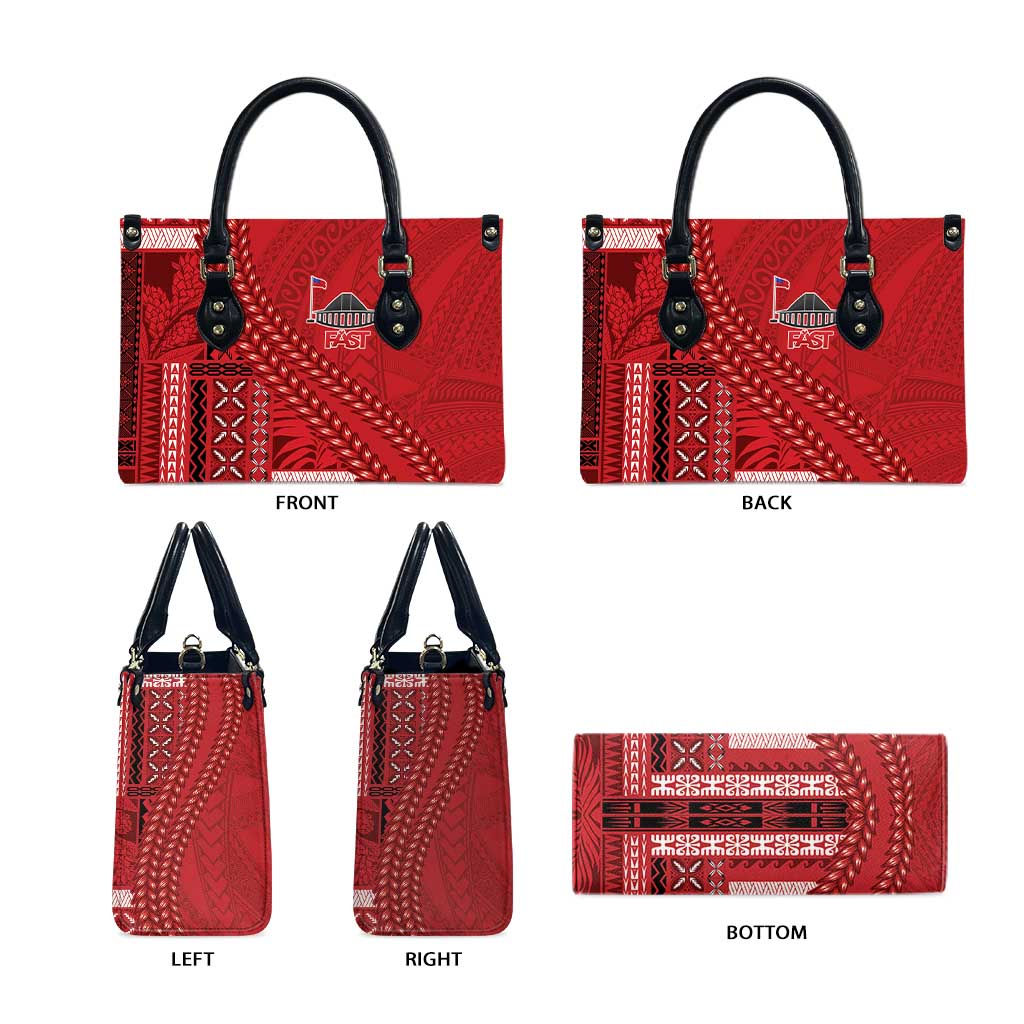 Samoa FAST Siapo Leather Bag Tatau-Ulafala Vines - Polynesian Pride