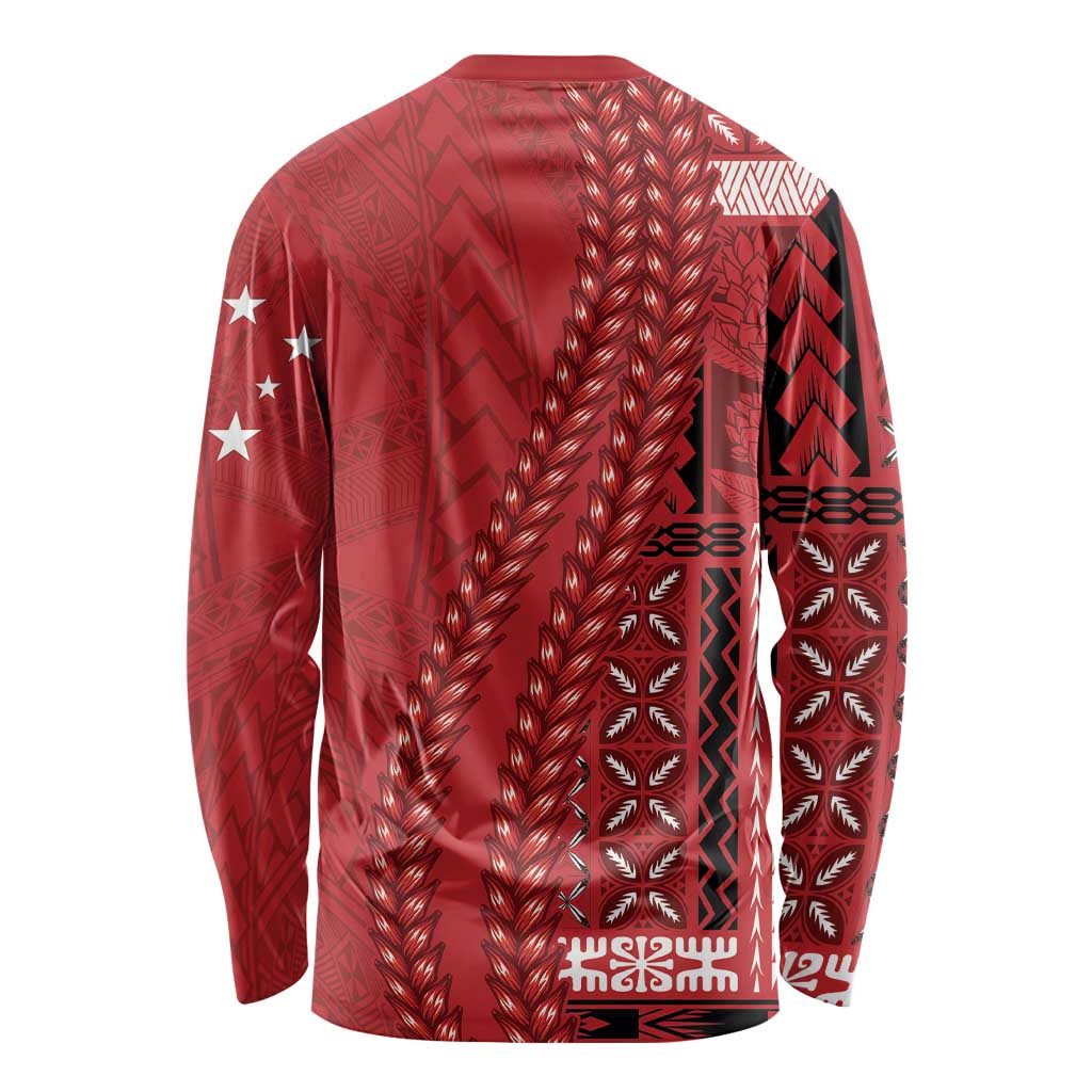 Samoa FAST Siapo Long Sleeve Shirt Tatau-Ulafala Vines LT7 - Polynesian Pride