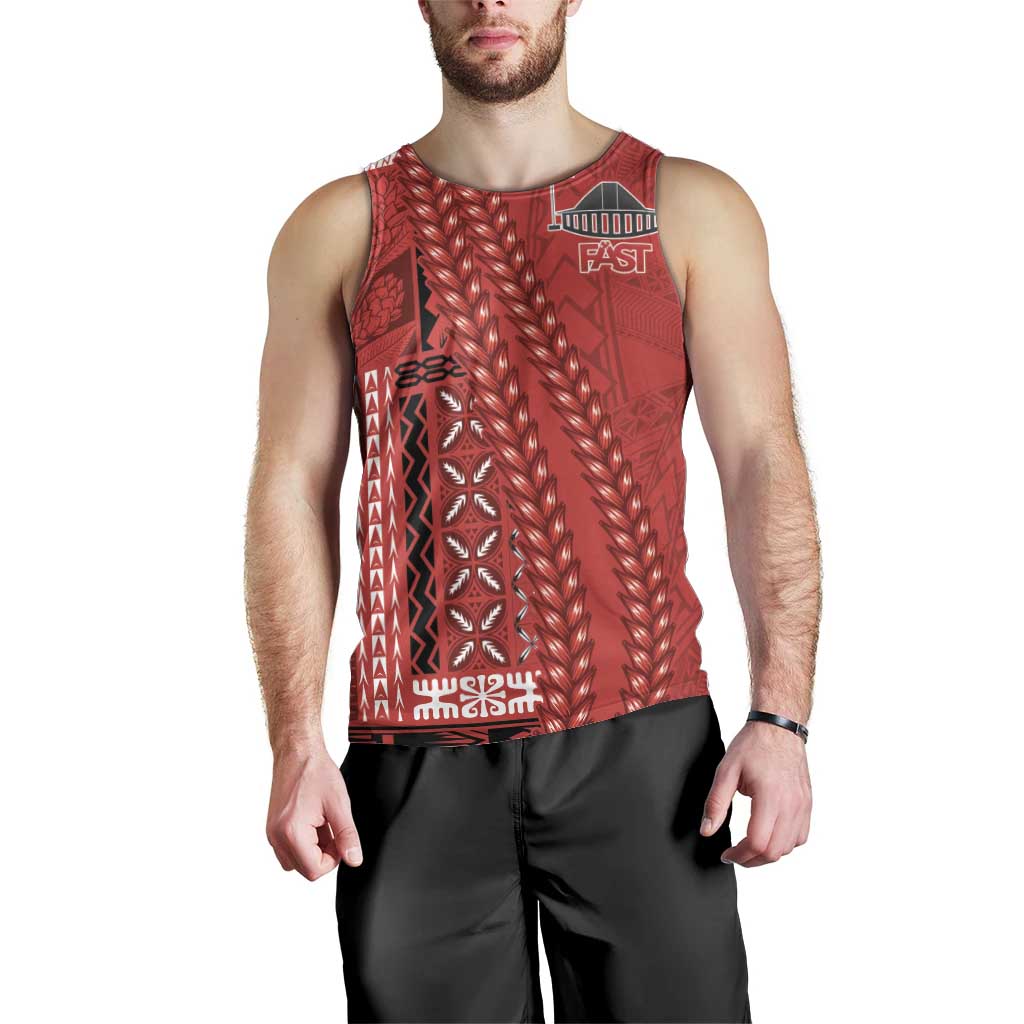 Samoa FAST Siapo Men Tank Top Tatau-Ulafala Vines - Polynesian Pride