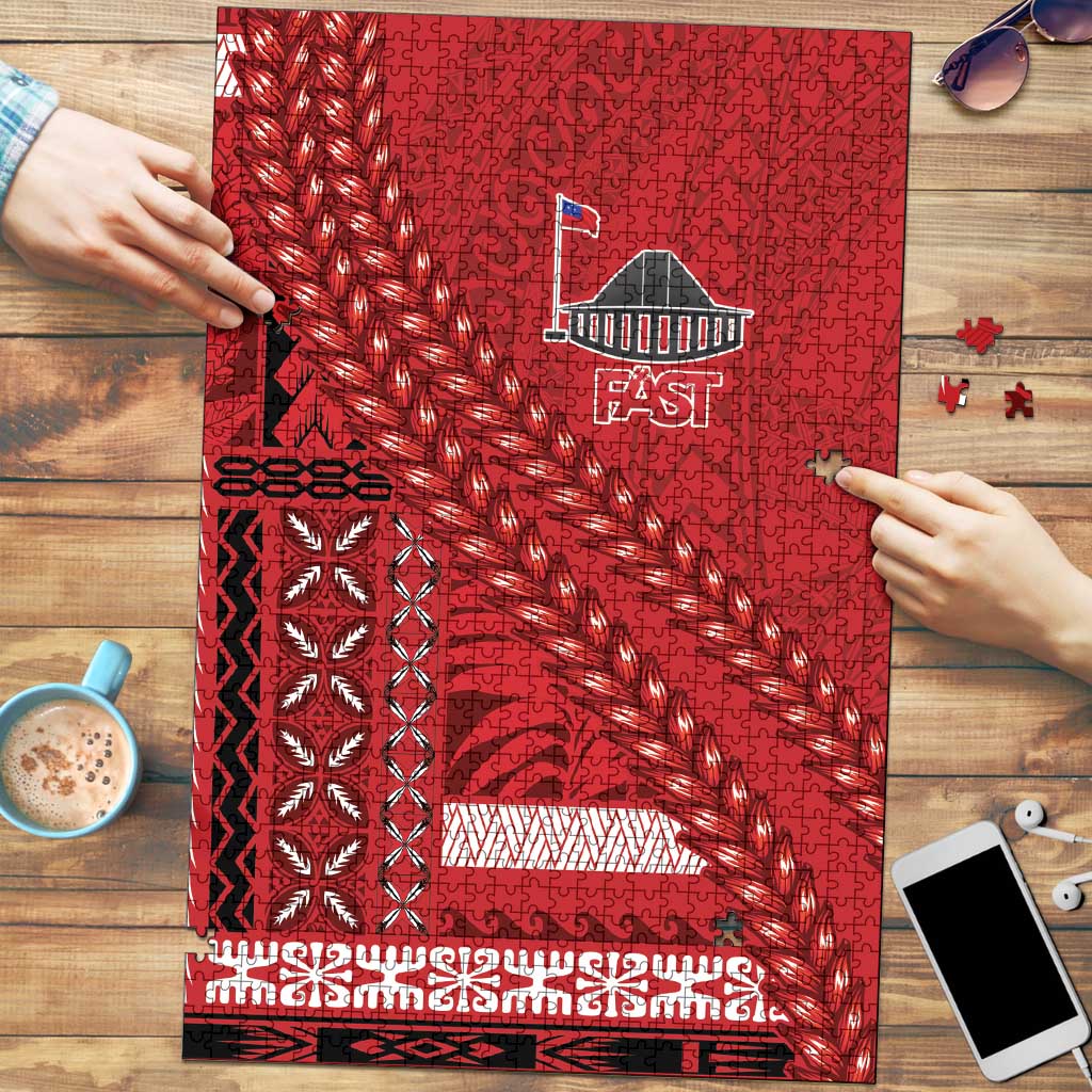 Samoa FAST Siapo Puzzle Tatau-Ulafala Vines LT7 Red - Polynesian Pride