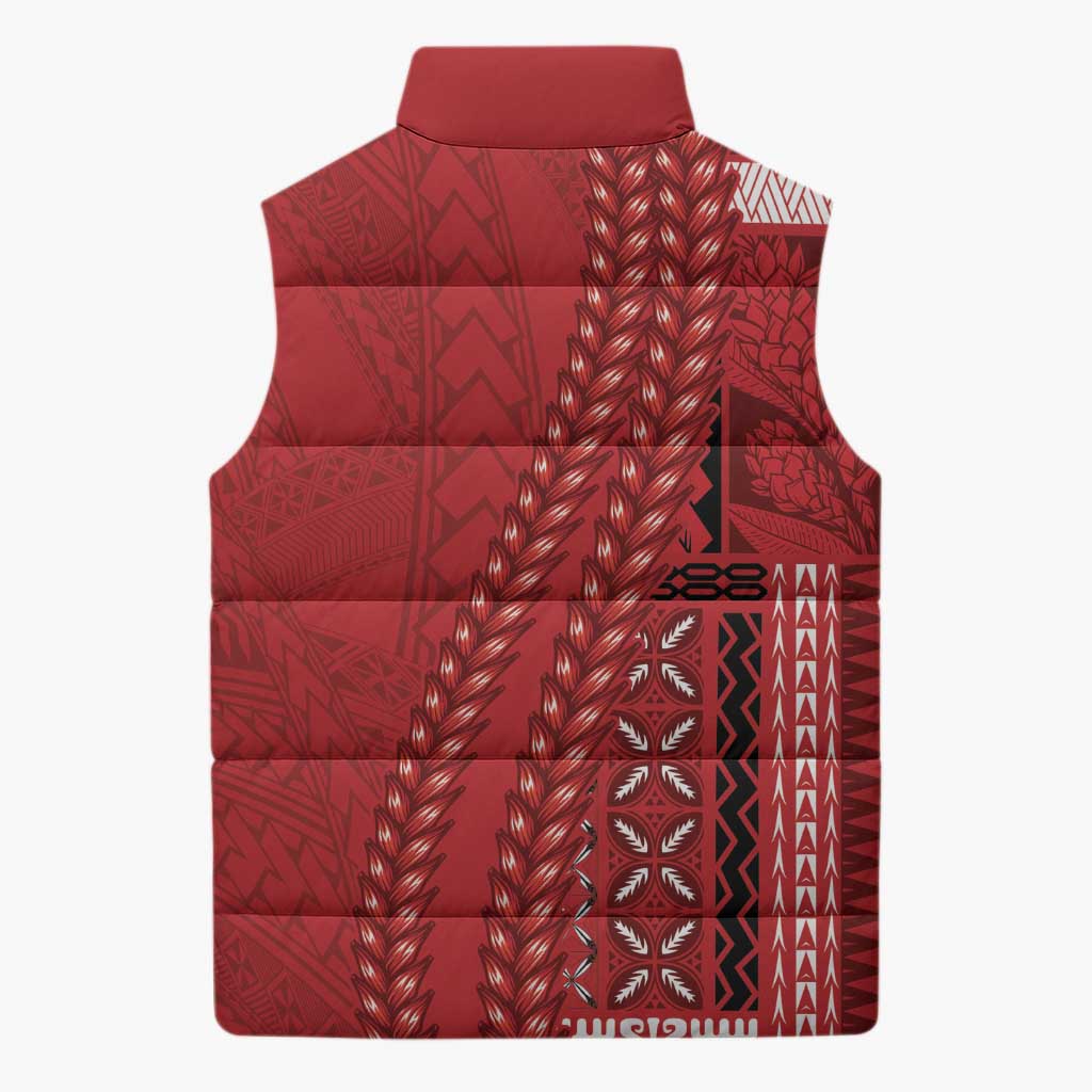 Samoa FAST Siapo Sleeveless Puffer Jacket Tatau-Ulafala Vines LT7 - Polynesian Pride