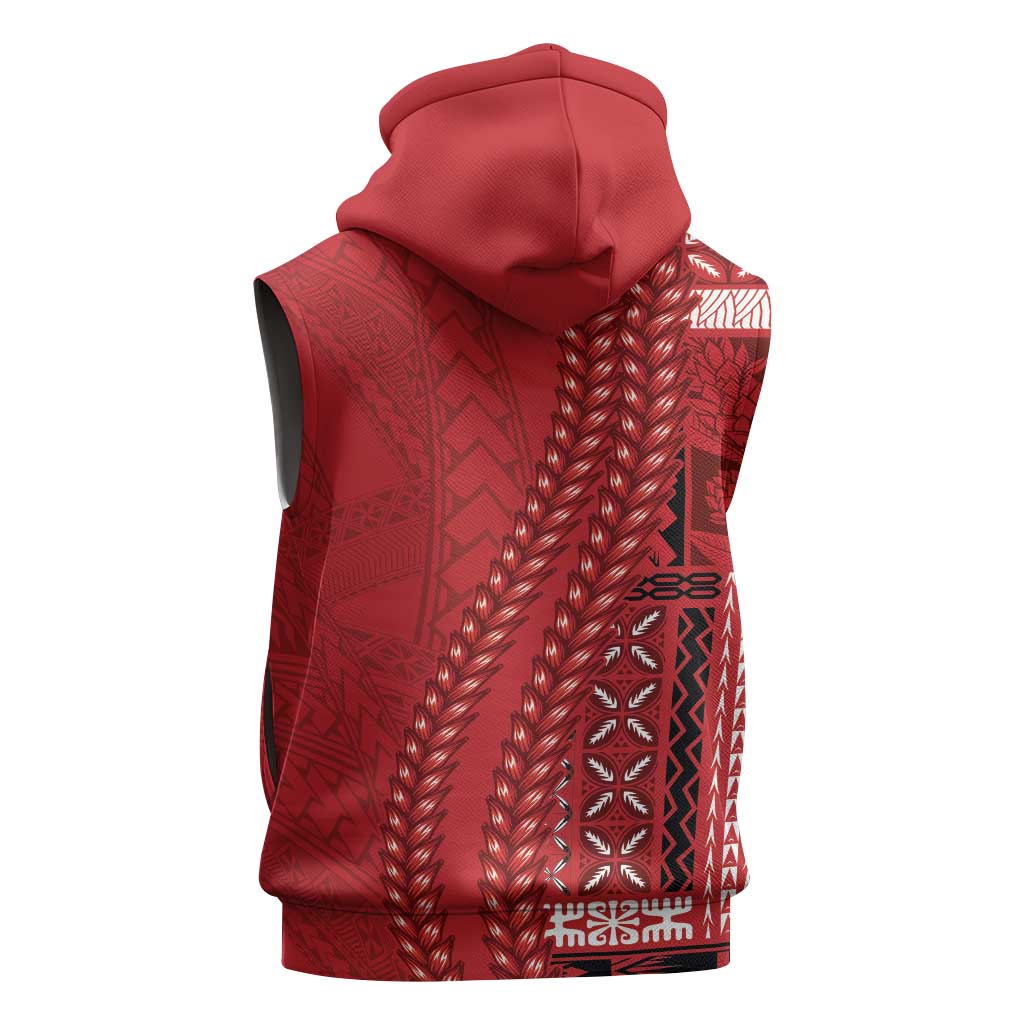 Samoa FAST Siapo Sleeveless Zip Hoodie Tatau-Ulafala Vines - Polynesian Pride