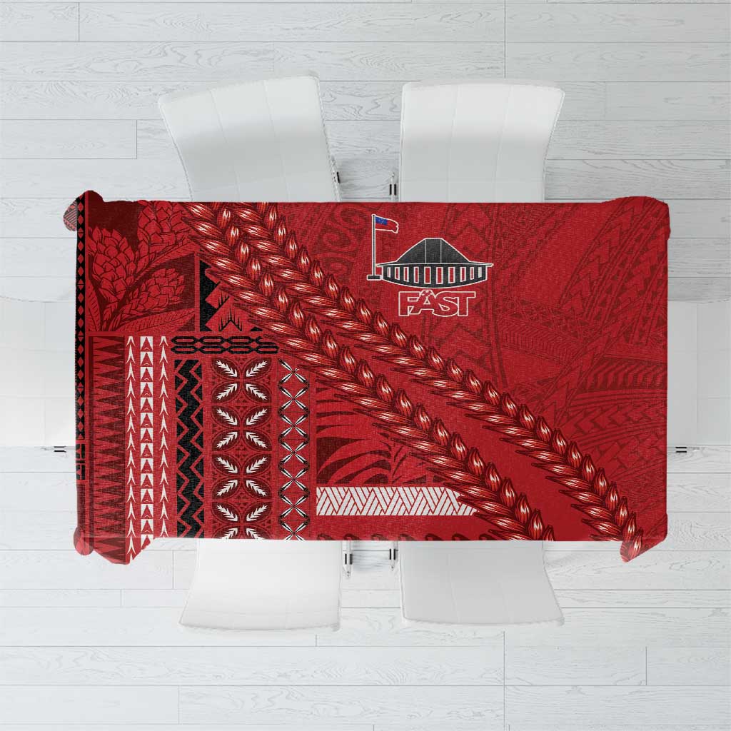 Samoa FAST Siapo Tablecloth Tatau-Ulafala Vines LT7 Red - Polynesian Pride