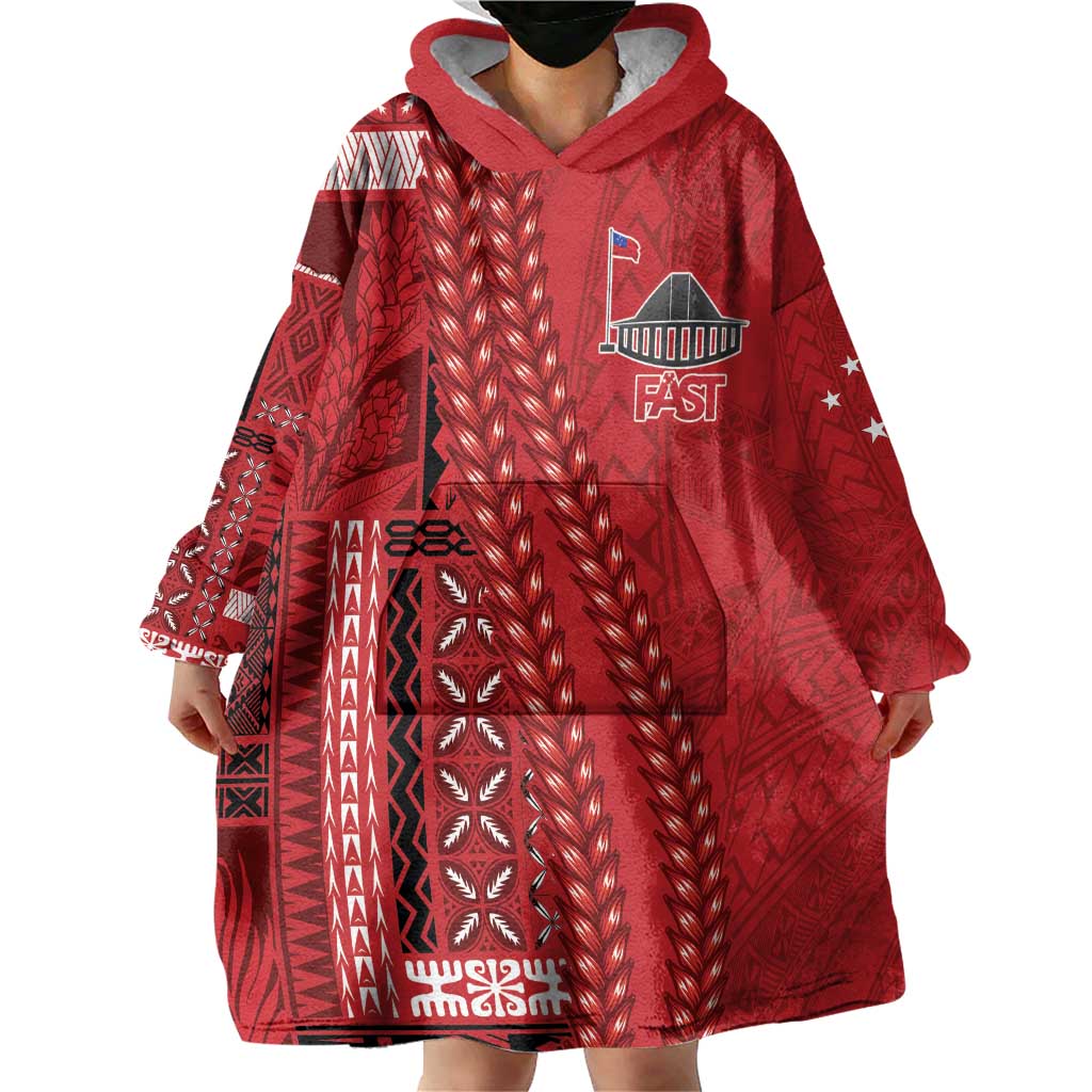Samoa FAST Siapo Wearable Blanket Hoodie Tatau-Ulafala Vines LT7 - Polynesian Pride
