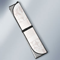 Samoa Lotu Tamaiti White Prayers Auto Sun Shade Floral Mamanu Siapo LT7 - Polynesian Pride
