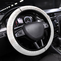 Samoa Lotu Tamaiti White Prayers Steering Wheel Cover Floral Mamanu Siapo LT7 Universal Fit White - Polynesian Pride
