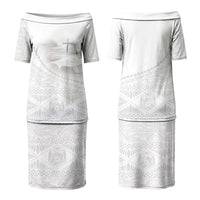 Tonga White Sunday Fakame Couples Matching Puletasi and Hawaiian Shirt Tokelaufeletoa Kupesi LT7 - Polynesian Pride