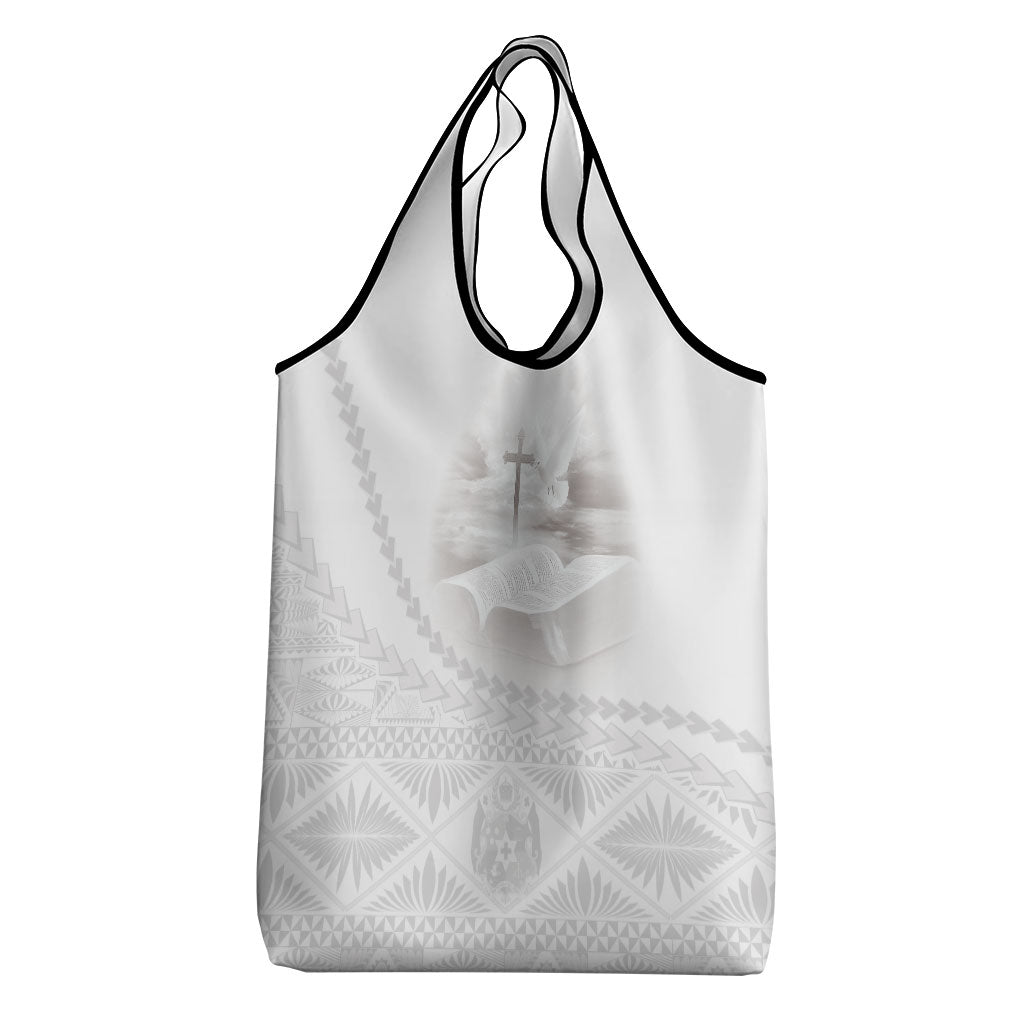 Tonga White Sunday Fakame Grocery Bag Tokelaufeletoa Kupesi LT7 - Polynesian Pride