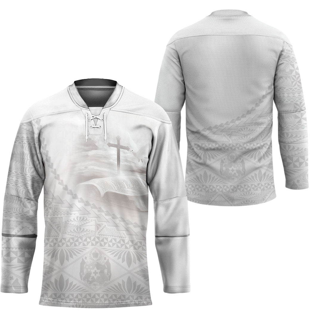 Tonga White Sunday Fakame Hockey Jersey Tokelaufeletoa Kupesi LT7 - Polynesian Pride