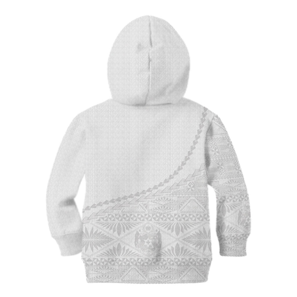 Tonga White Sunday Fakame Kid Hoodie Tokelaufeletoa Kupesi LT7 - Polynesian Pride