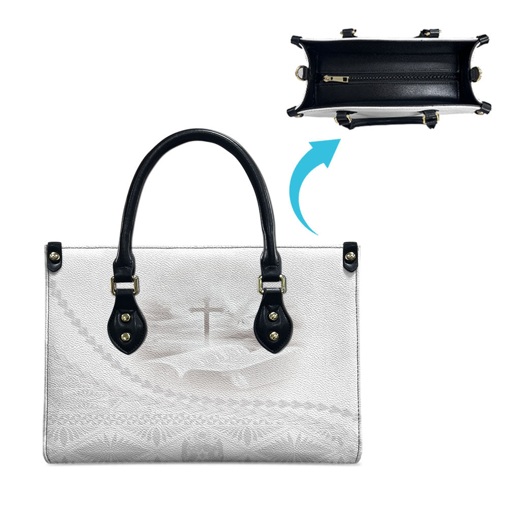 Tonga White Sunday Fakame Leather Bag Tokelaufeletoa Kupesi LT7 - Polynesian Pride