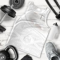 Tonga White Sunday Fakame Men Tank Top Tokelaufeletoa Kupesi LT7 - Polynesian Pride
