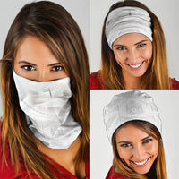 Tonga White Sunday Fakame Neck Gaiter Tokelaufeletoa Kupesi LT7 - Polynesian Pride