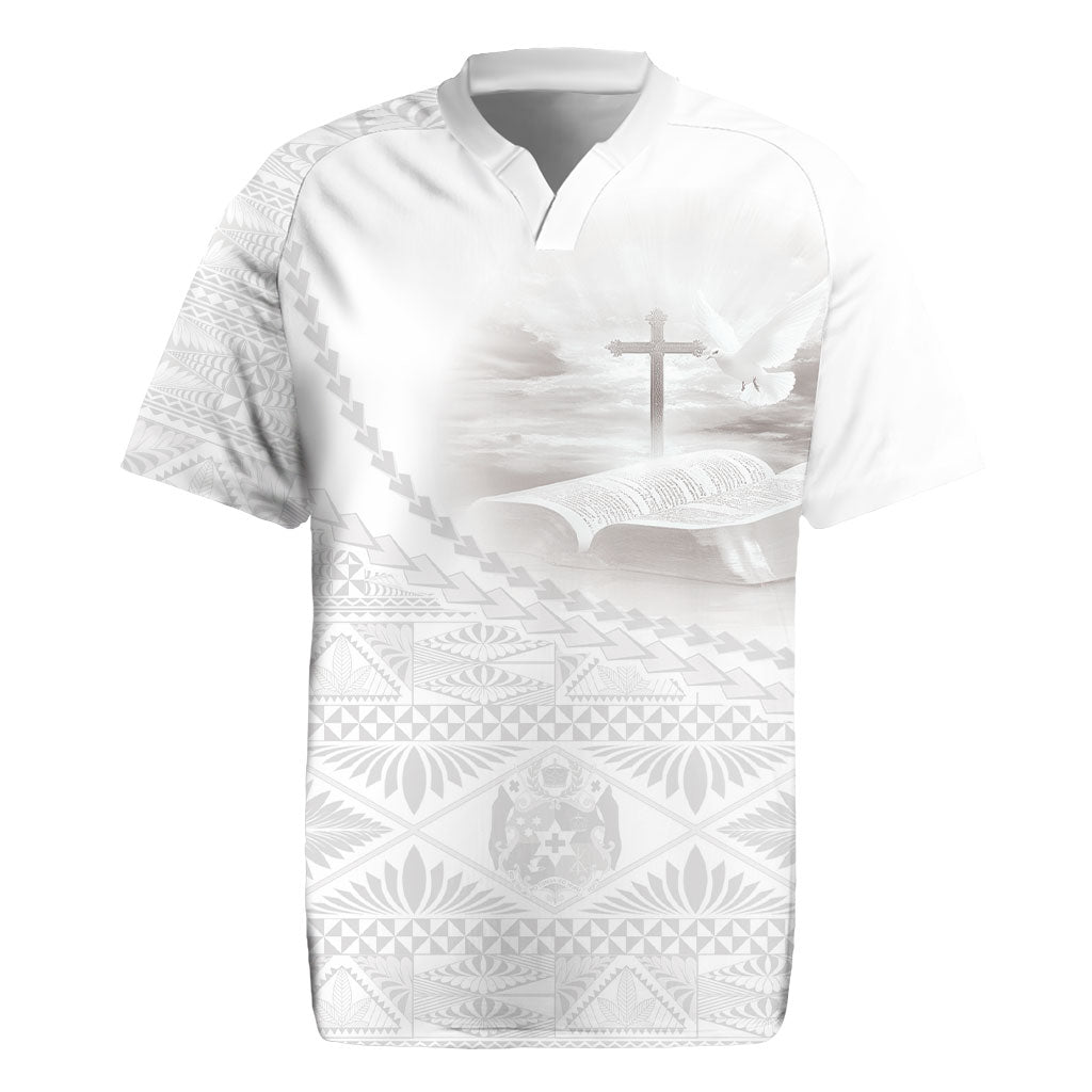 Tonga White Sunday Fakame Rugby Jersey Tokelaufeletoa Kupesi LT7 White - Polynesian Pride