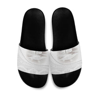 Tonga White Sunday Fakame Slide Sandals Tokelaufeletoa Kupesi LT7 White - Polynesian Pride