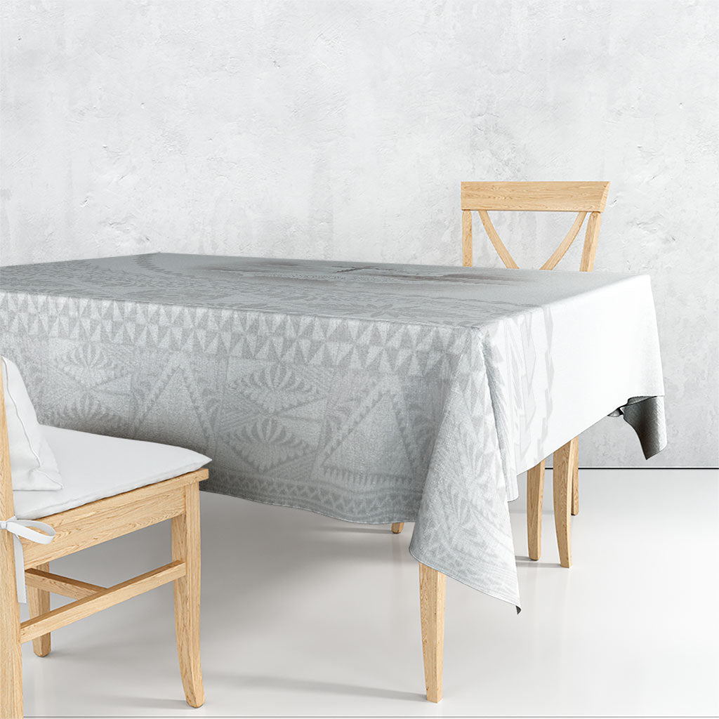 Tonga White Sunday Fakame Tablecloth Tokelaufeletoa Kupesi LT7 - Polynesian Pride