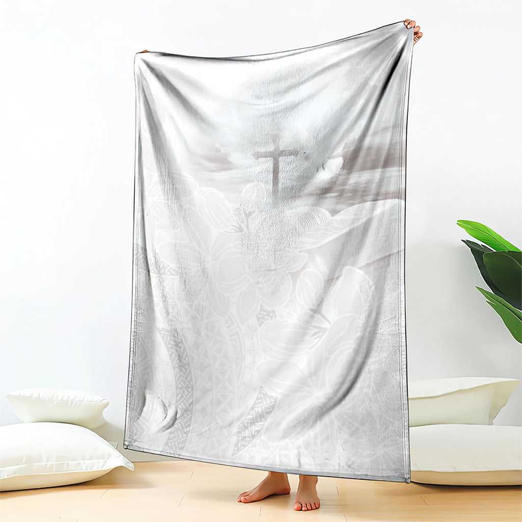 Niue White Sunday Tapu Fanau Blanket Fiti Pua Mix Hiapo Tapa LT7 - Polynesian Pride