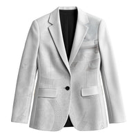 Niue White Sunday Tapu Fanau Blazer Fiti Pua Mix Hiapo Tapa LT7 Unisex White - Polynesian Pride