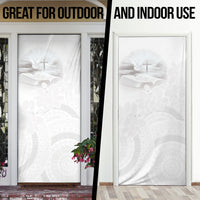 Niue White Sunday Tapu Fanau Door Cover Fiti Pua Mix Hiapo Tapa LT7 - Polynesian Pride
