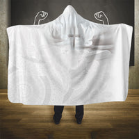 Niue White Sunday Tapu Fanau Hooded Blanket Fiti Pua Mix Hiapo Tapa LT7 - Polynesian Pride