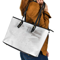 Niue White Sunday Tapu Fanau Leather Tote Bag Fiti Pua Mix Hiapo Tapa LT7 - Polynesian Pride