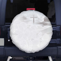 Niue White Sunday Tapu Fanau Spare Tire Cover Fiti Pua Mix Hiapo Tapa LT7 No hole White - Polynesian Pride