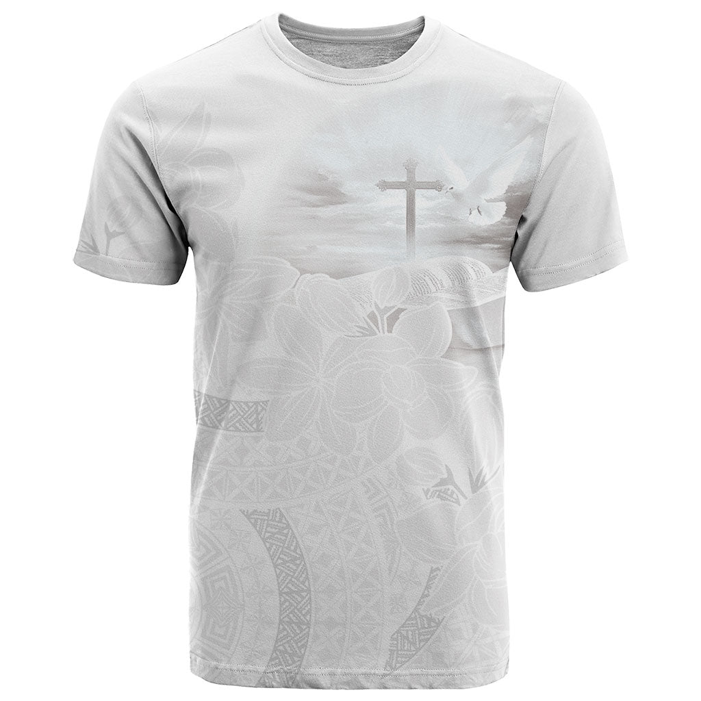 Niue White Sunday Tapu Fanau T Shirt Fiti Pua Mix Hiapo Tapa LT7 White - Polynesian Pride