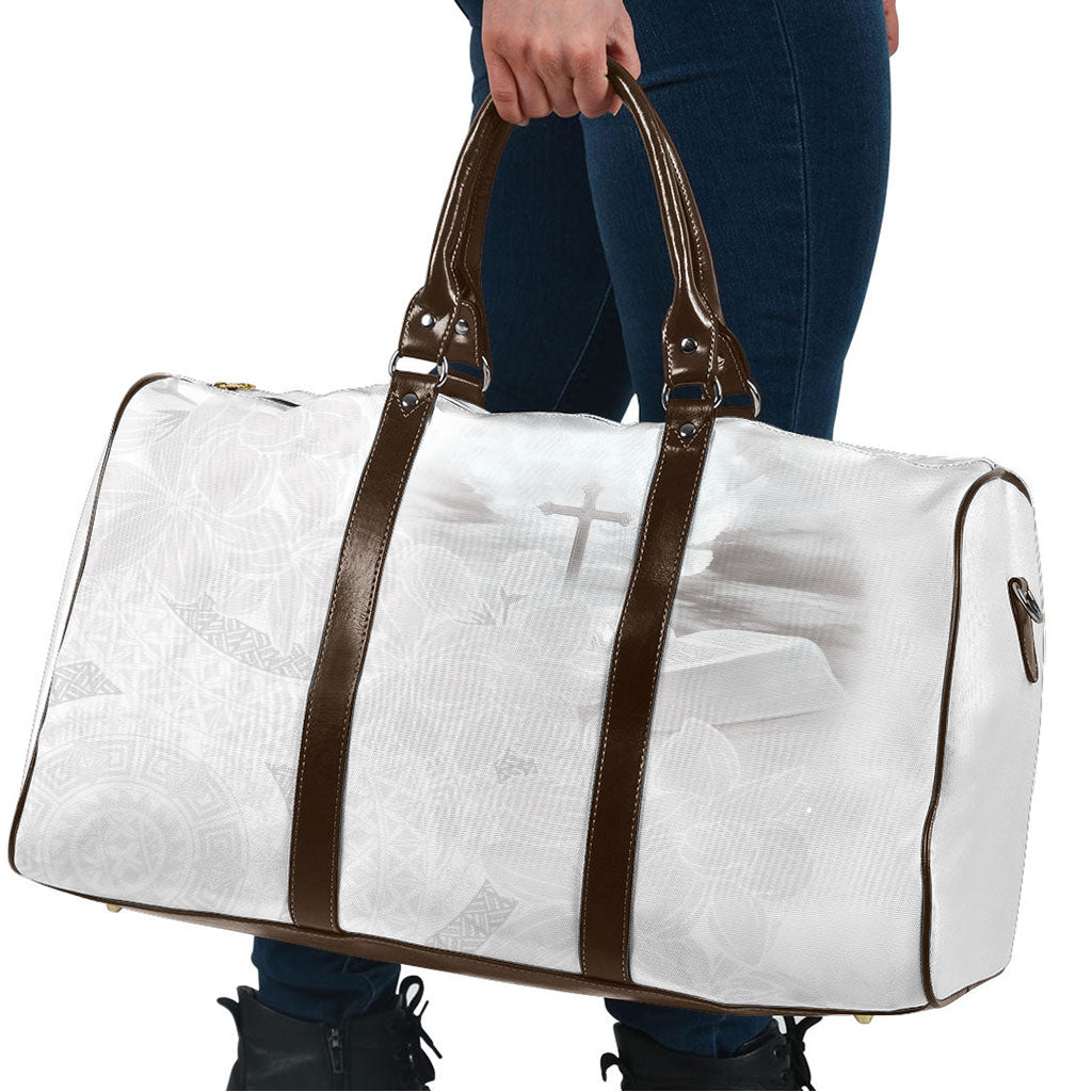 Niue White Sunday Tapu Fanau Travel Bag Fiti Pua Mix Hiapo Tapa LT7 - Polynesian Pride