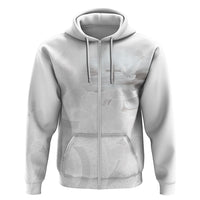 Niue White Sunday Tapu Fanau Zip Hoodie Fiti Pua Mix Hiapo Tapa LT7 Zip Hoodie White - Polynesian Pride