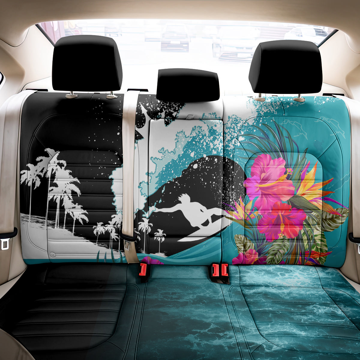 Hawaii Surfing Back Car Seat Cover Triple Crown Rides The Waves