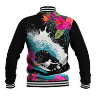 Hawaii Surfing Baseball Jacket Triple Crown Rides The Waves LT7 - Polynesian Pride