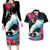 Hawaii Surfing Couples Matching Long Sleeve Bodycon Dress and Hawaiian Shirt Triple Crown Rides The Waves LT7 Black - Polynesian Pride