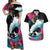 Hawaii Surfing Couples Matching Off Shoulder Maxi Dress and Hawaiian Shirt Triple Crown Rides The Waves LT7 Black - Polynesian Pride