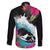 Hawaii Surfing Family Matching Off Shoulder Long Sleeve Dress and Hawaiian Shirt Triple Crown Rides The Waves LT7 - Polynesian Pride