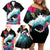 Hawaii Surfing Family Matching Off Shoulder Short Dress and Hawaiian Shirt Triple Crown Rides The Waves LT7 - Polynesian Pride