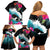 Hawaii Surfing Family Matching Off Shoulder Short Dress and Hawaiian Shirt Triple Crown Rides The Waves LT7 - Polynesian Pride