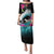 Hawaii Surfing Puletasi Triple Crown Rides The Waves LT7 Long Dress Black - Polynesian Pride