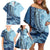 Samoa Siapo Mamanu Family Matching Off Shoulder Short Dress and Hawaiian Shirt Plumeria Navy Blue Motifs