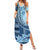 Samoa Siapo Mamanu Family Matching Summer Maxi Dress and Hawaiian Shirt Plumeria Navy Blue Motifs