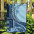 Samoa Siapo Mamanu Garden Flag Plumeria Navy Blue Motifs