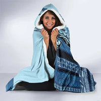 Samoa Siapo Mamanu Hooded Blanket Plumeria Navy Blue Motifs LT7 - Polynesian Pride