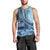 Samoa Siapo Mamanu Men Tank Top Plumeria Navy Blue Motifs