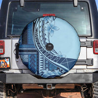 Samoa Siapo Mamanu Spare Tire Cover Plumeria Navy Blue Motifs LT7 Blue - Polynesian Pride