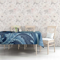 Samoa Siapo Mamanu Tablecloth Plumeria Navy Blue Motifs LT7 - Polynesian Pride