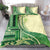 Samoa Siapo Mamanu Bedding Set Plumeria Emerald Motifs