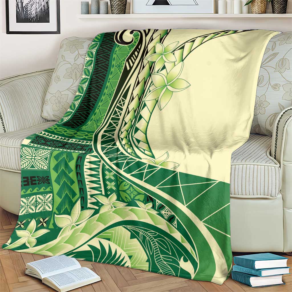 Samoa Siapo Mamanu Blanket Plumeria Emerald Motifs LT7 - Polynesian Pride