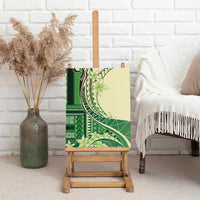 Samoa Siapo Mamanu Canvas Wall Art Plumeria Emerald Motifs LT7 - Polynesian Pride