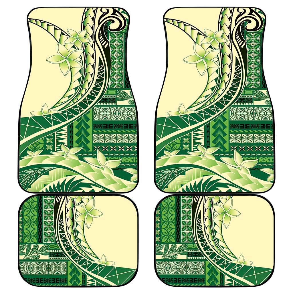 Samoa Siapo Mamanu Car Mats Plumeria Emerald Motifs LT7 - Polynesian Pride