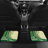 Samoa Siapo Mamanu Car Mats Plumeria Emerald Motifs LT7 Set 2pcs - Back Green - Polynesian Pride